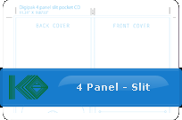 Digipak 4 Panel Slit CD Template